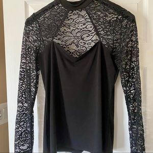 Black Express lace top blouse